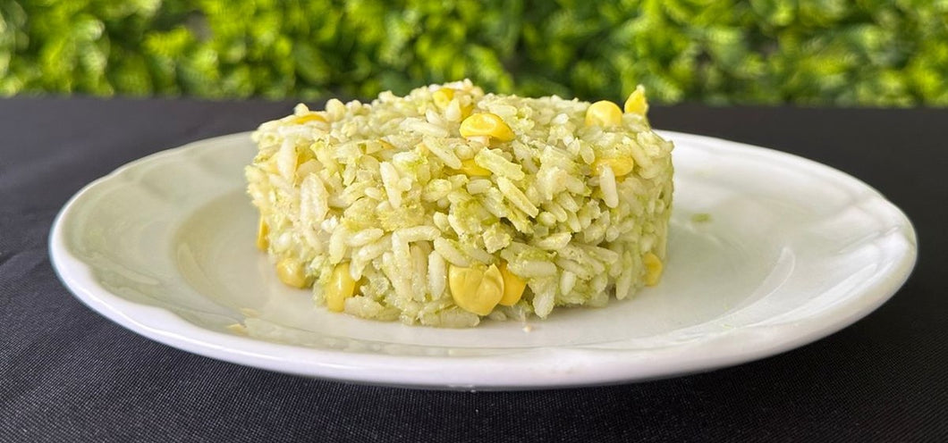ARROZ VERDE CON GRANOS DE ELOTE